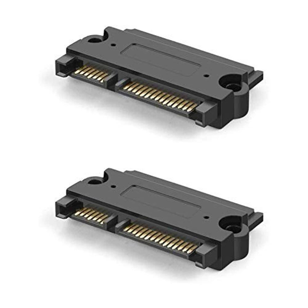 Dual black SATA 15+7 pin adapter converters, two units