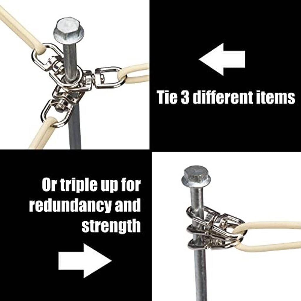 Galvanized ground anchor with hex head and clamp for connecting tent/tie-down lines