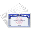 Clear card protectors (Social Security) in a stacked set, showing transparent sleeves