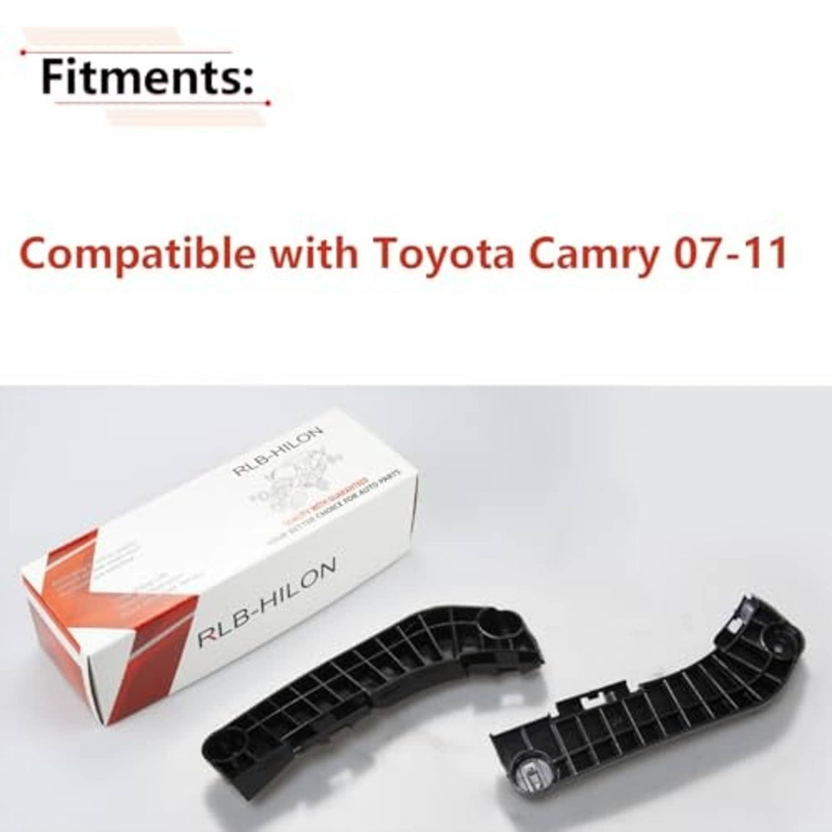 Black front bumper bracket pair with circular openings and grid panel design