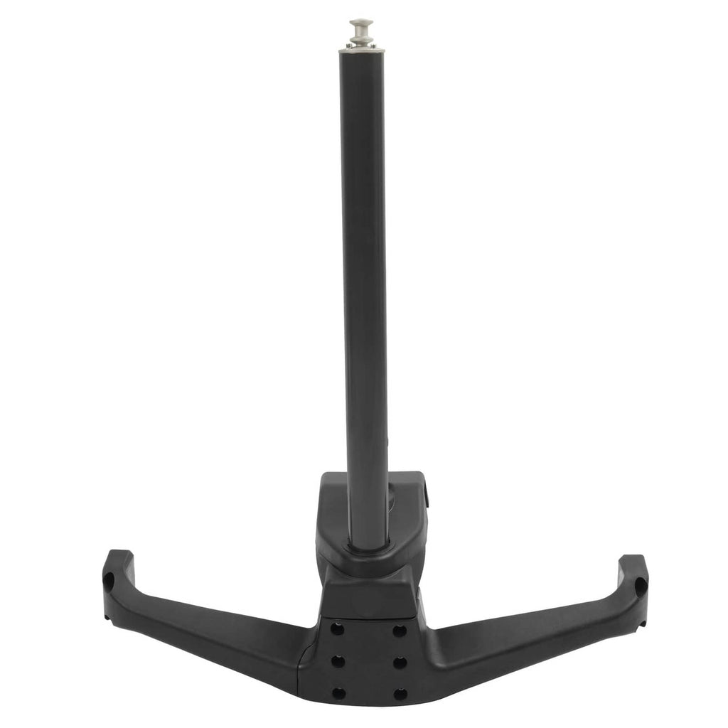Black water ski pylon with T-shaped mounting base and vertical post