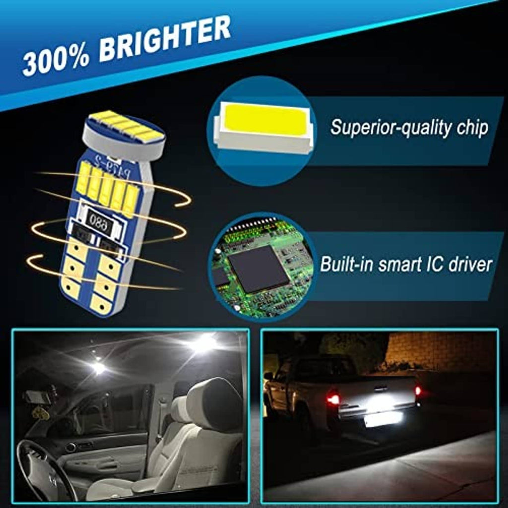 LED interior bulbs with chip and smart IC driver graphics and bright light scenes