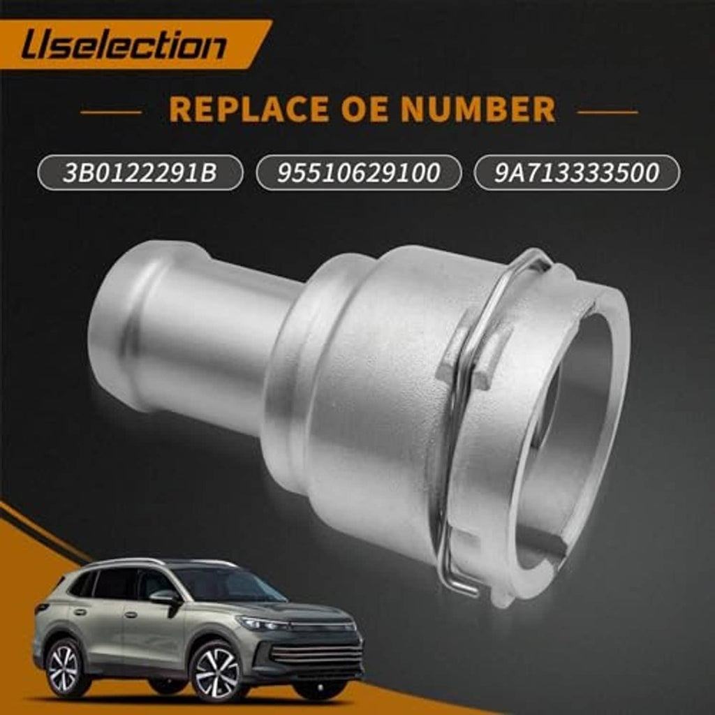 Aluminum quick connector cooling hose flange with circular opening and metal latch, silver