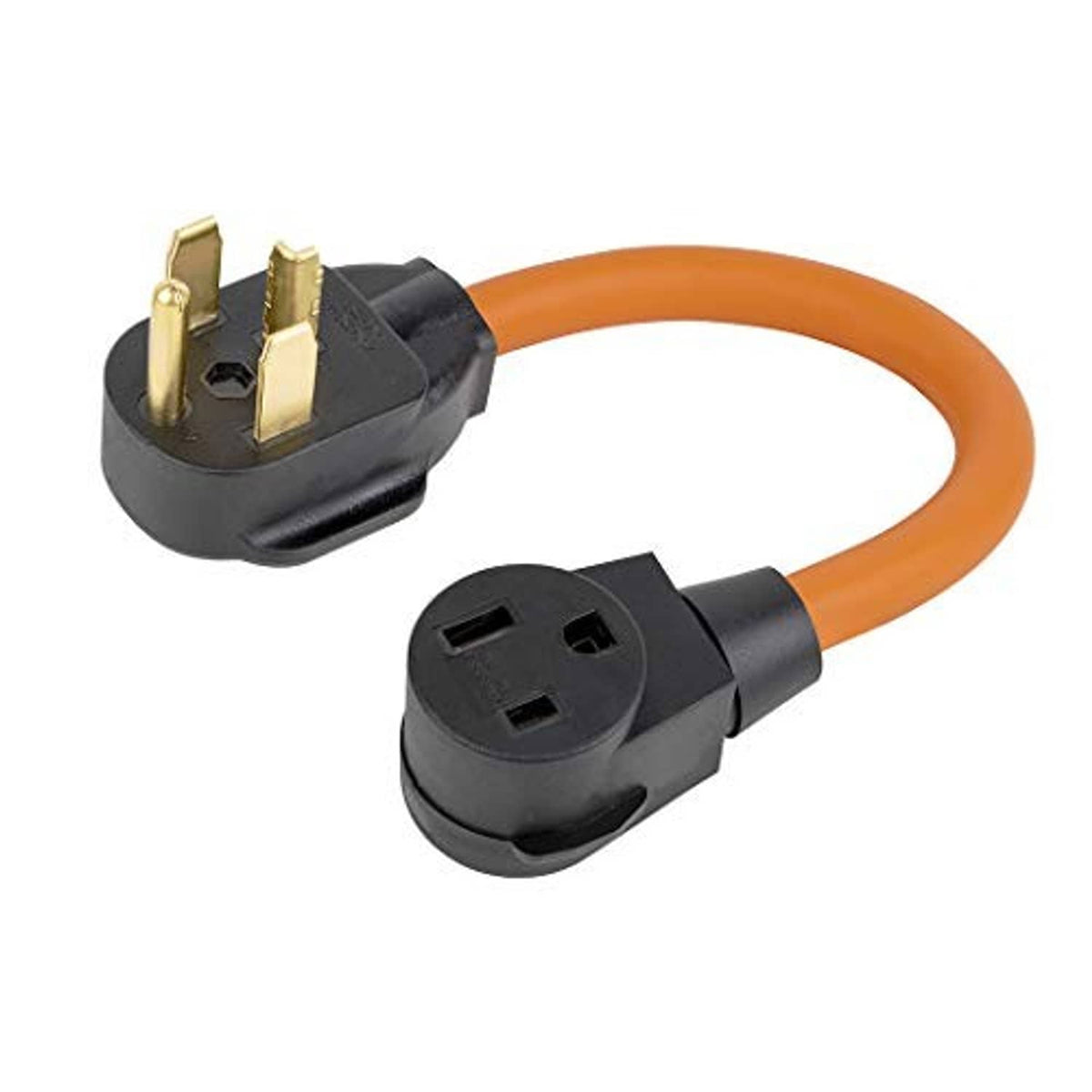 1.5-ft orange adapter cable with black NEMA 14-30P male and 6-50R female plugs