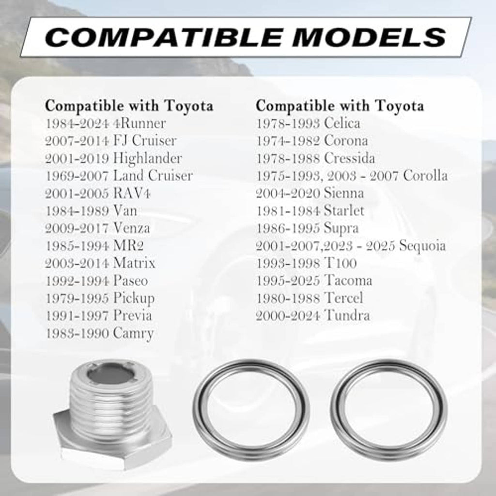Rear differential fill plug with threaded metal body and two circular seal washers