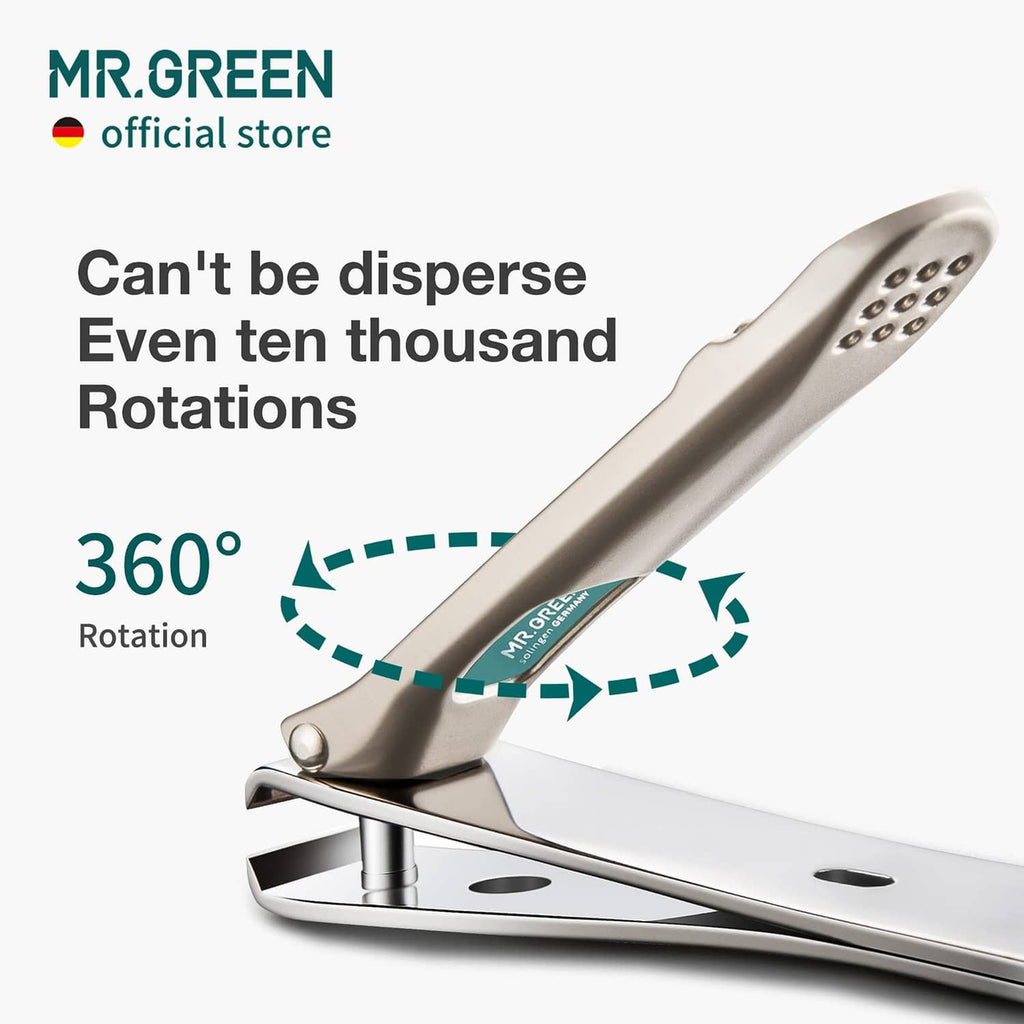 Silver curved-blade nail clipper with molded grip and nail-trimming lever