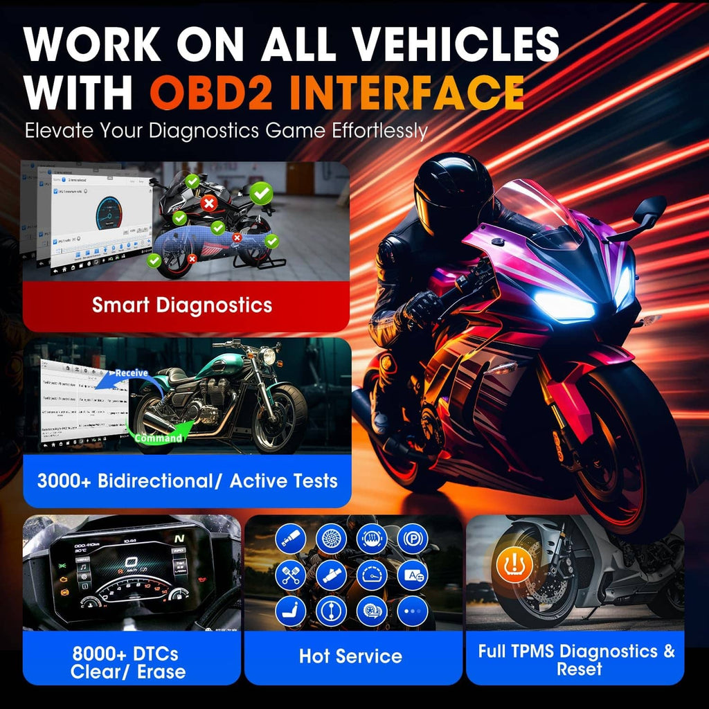 OBD2 adapter cable for vehicle diagnostics with red connector interface