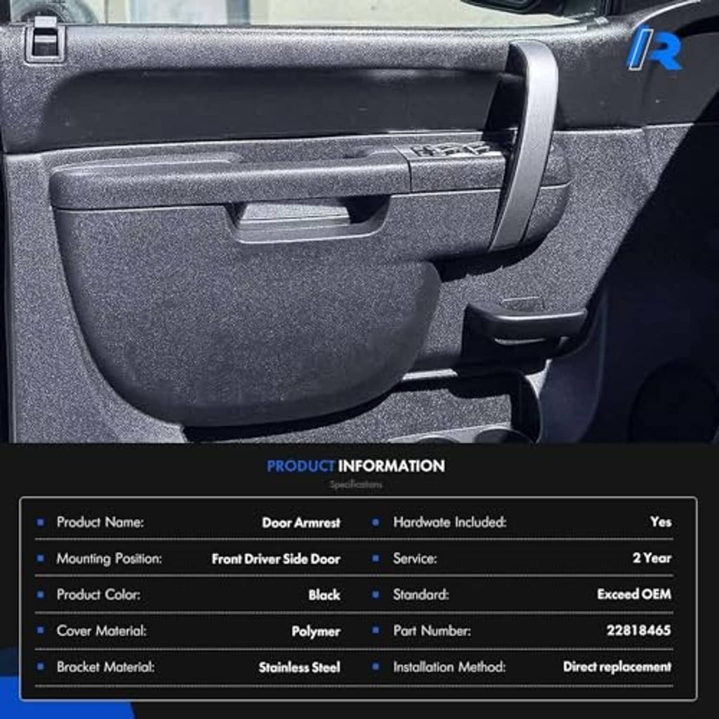 Front driver-side door armrest handle assembly in black interior