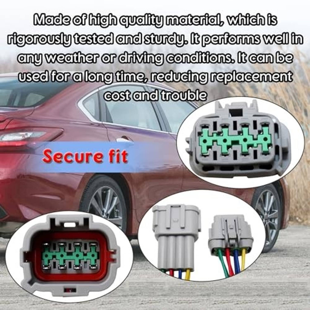 Headlight pigtail connector with multicolor wires and rear terminal housing close-up