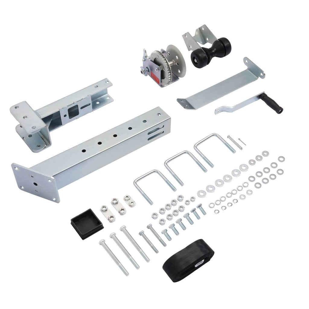 Winch stand parts kit: galvanized steel frame, hardware bolts, crank assembly