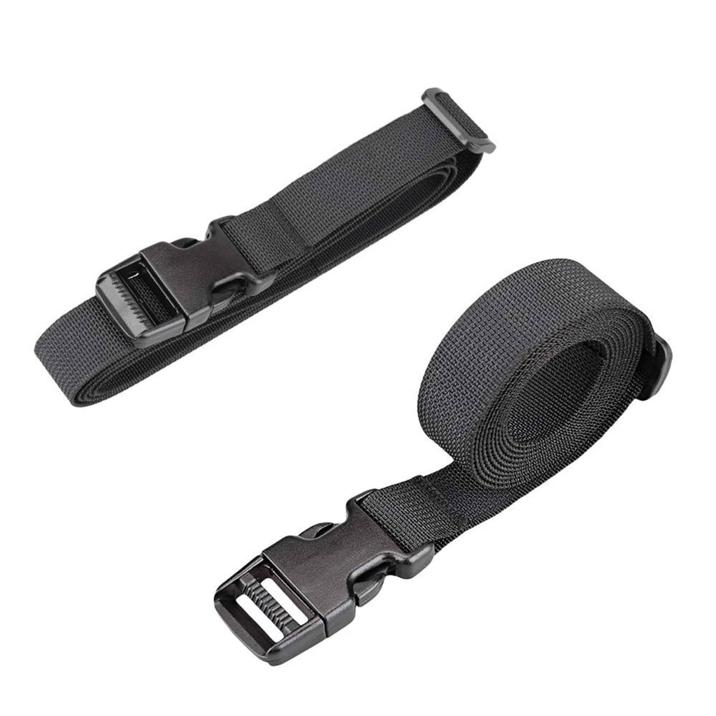 Dark gray rolled packing strap with locking buckle, adjustable 1-inch belt