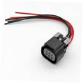 Throttle body connector pigtail with 6-wire harness, black and red leads, gray plug