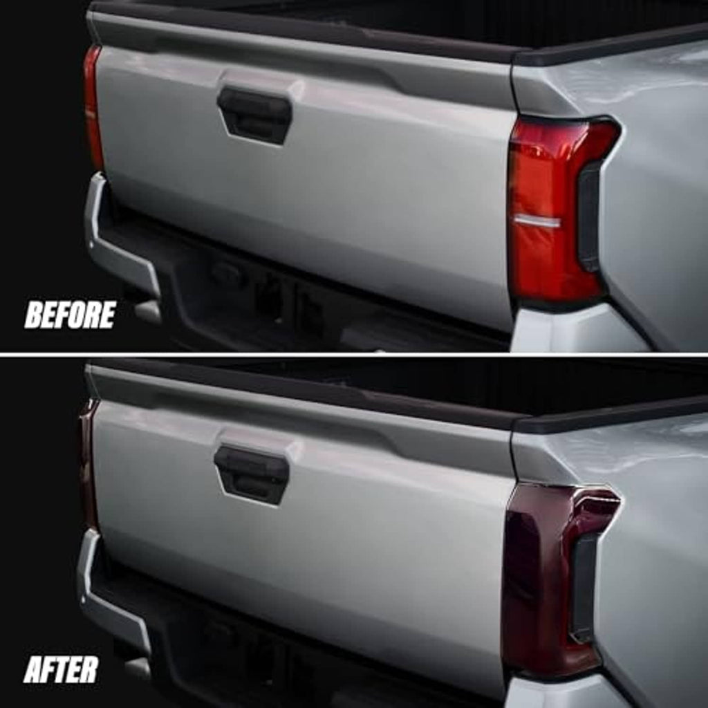 Taillight cover on pickup rear right lamp with smoked lens and red light
