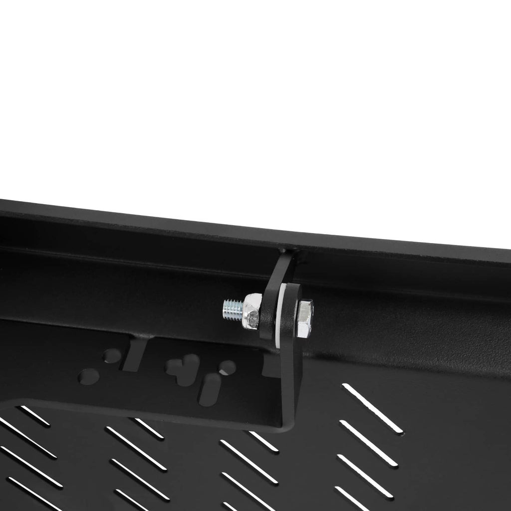 Chute blocker mounting bracket with bolt and washer over slotted deflector plate