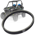 Heavy-duty drive belt loop with black ribbed surface and toothed edges