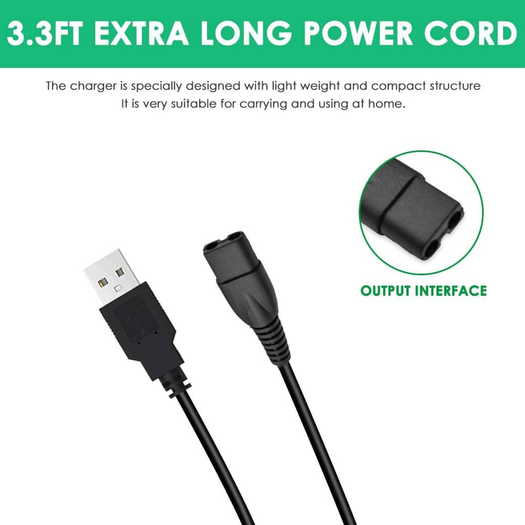 Black USB charging cable with long cord and USB-A input connector