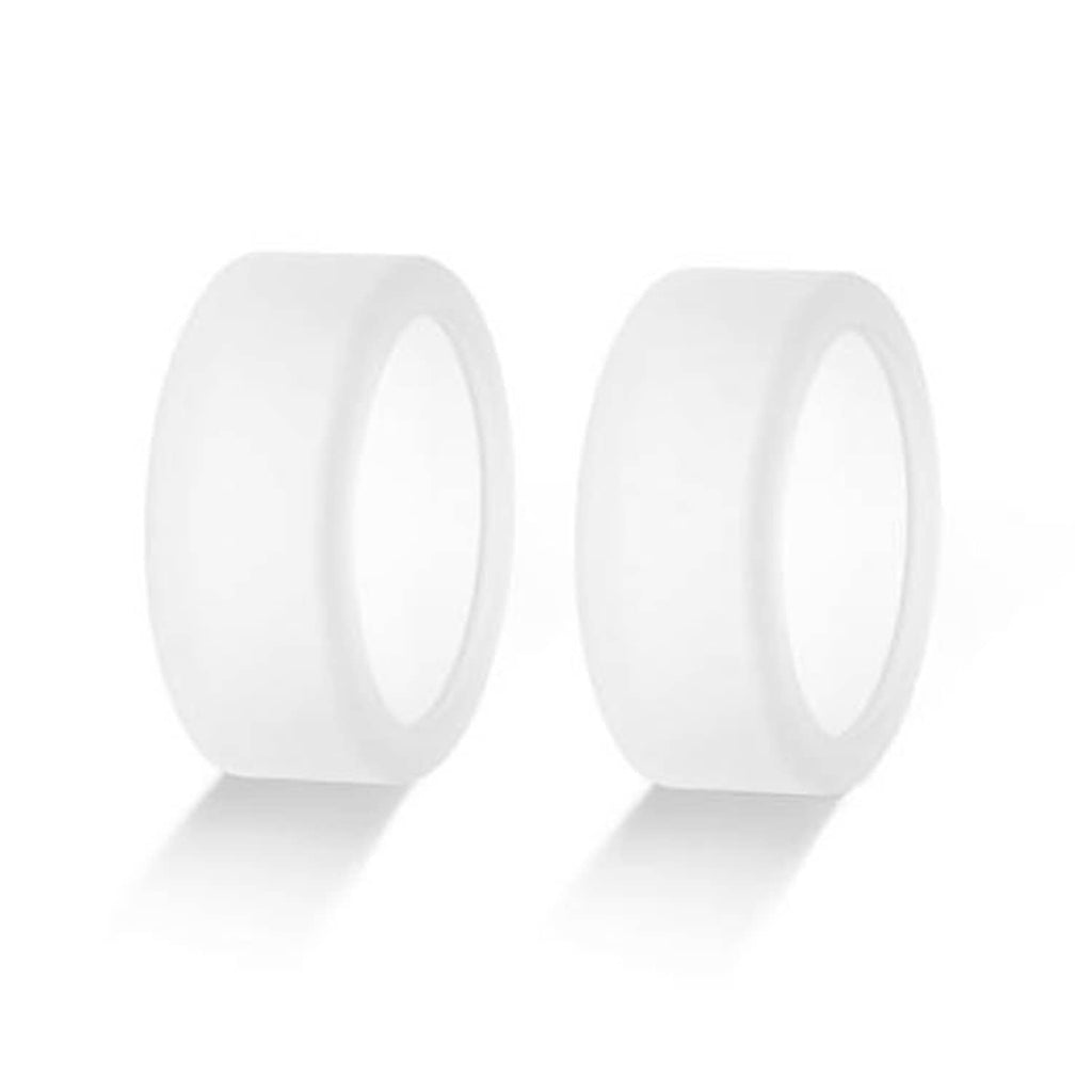 Clear silicone Oura ring covers, 2-pack, two clear open loops on white