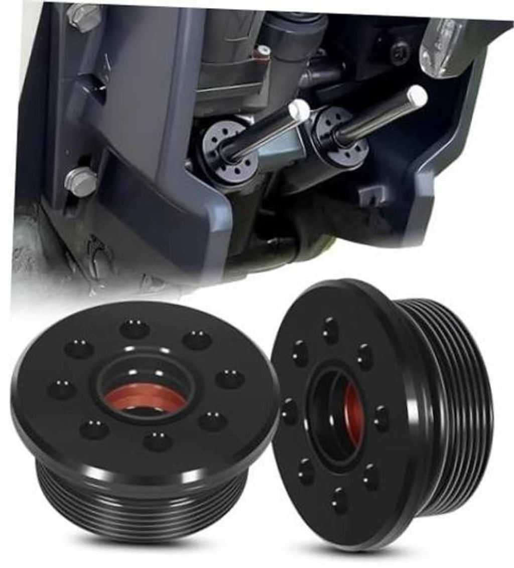 Black outboard trim cap cylinder with seal pair, round pulley-style faces