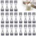 Silver stainless wick centering clips, metal devices for multiple candle wicks (20-pack)
