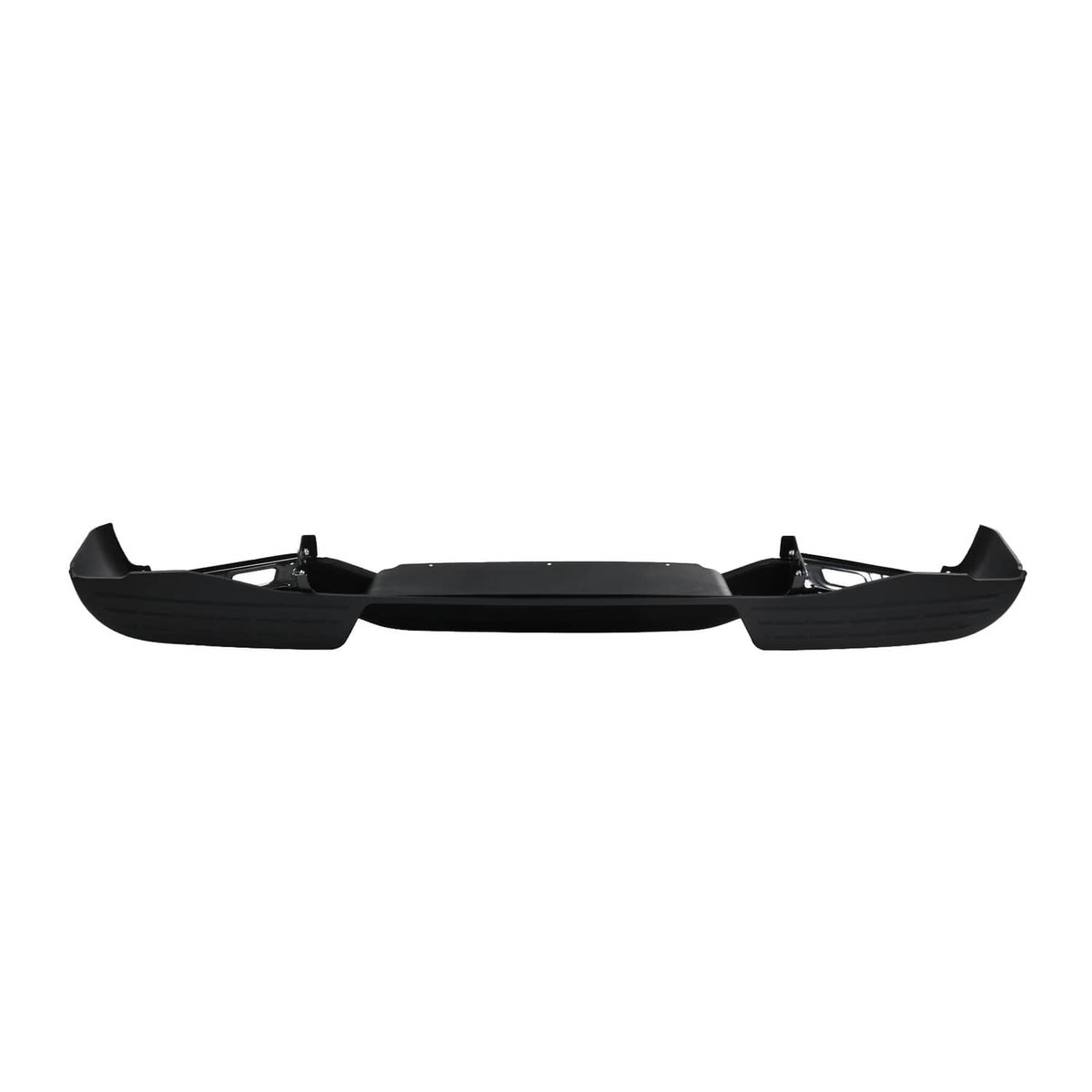 Black rear bumper step cover with textured inserts and central cutout detail