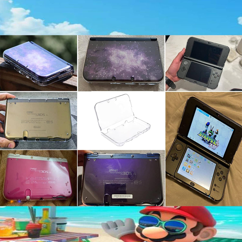 Ultra-clear hard shell case for Nintendo 3DS XL, transparent cover in closed view