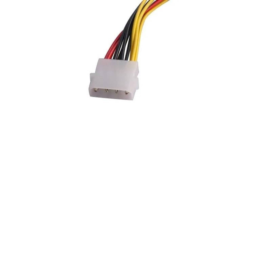White 4-pin Molex power plug with multi-color wire leads
