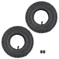 Black 8 in outer diameter tire and inner tube, 2-pack with valves