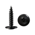 Black Phillips modified truss head self-tapping wood screw, pointed tip and drive