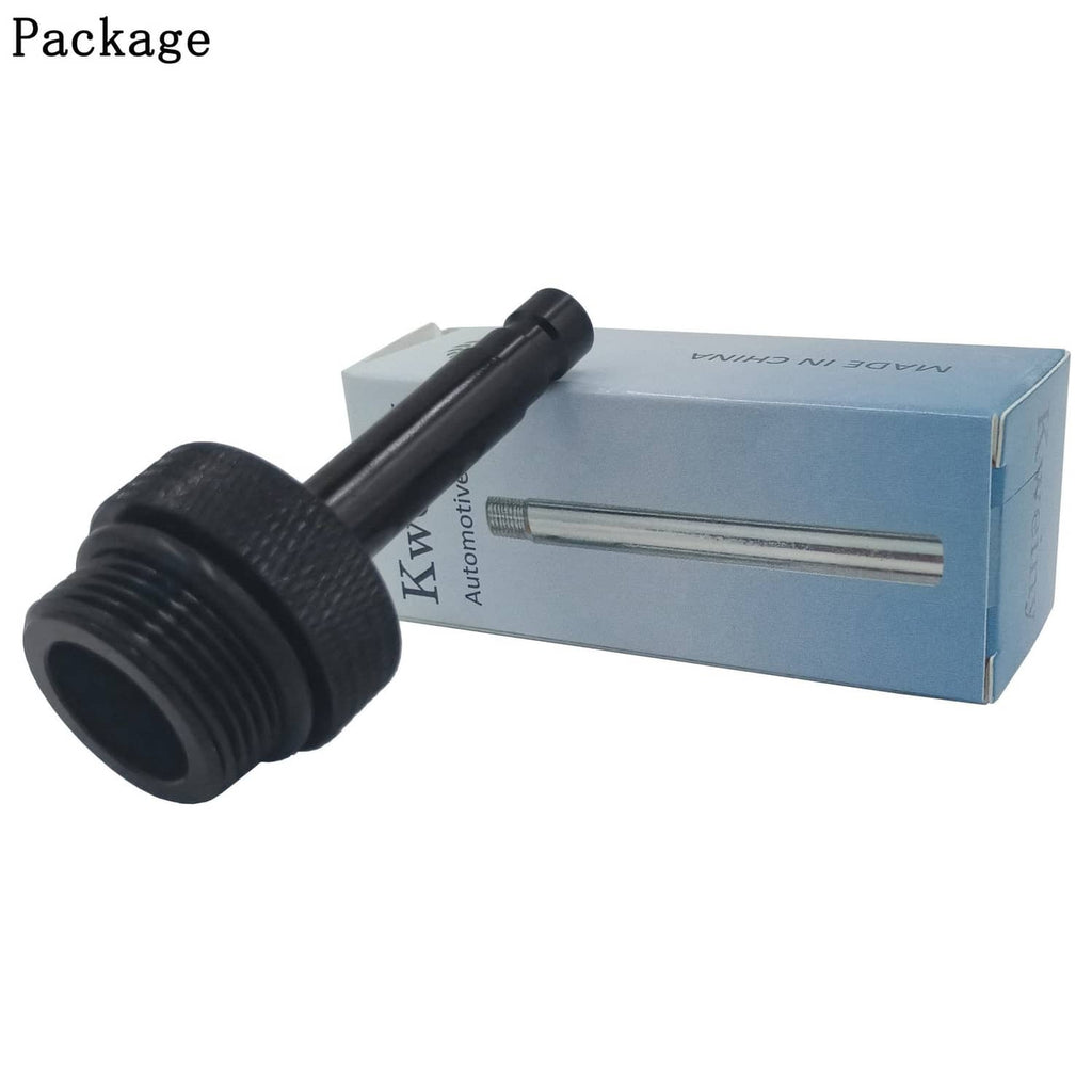 ATF fill adapter with knurled cap and threaded outlet, shown with boxed packaging