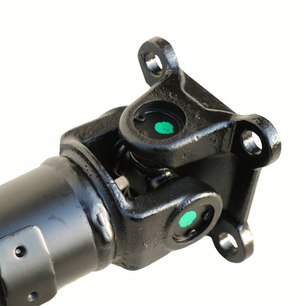 Front drive shaft joint bracket with bolt holes and black rubber mount