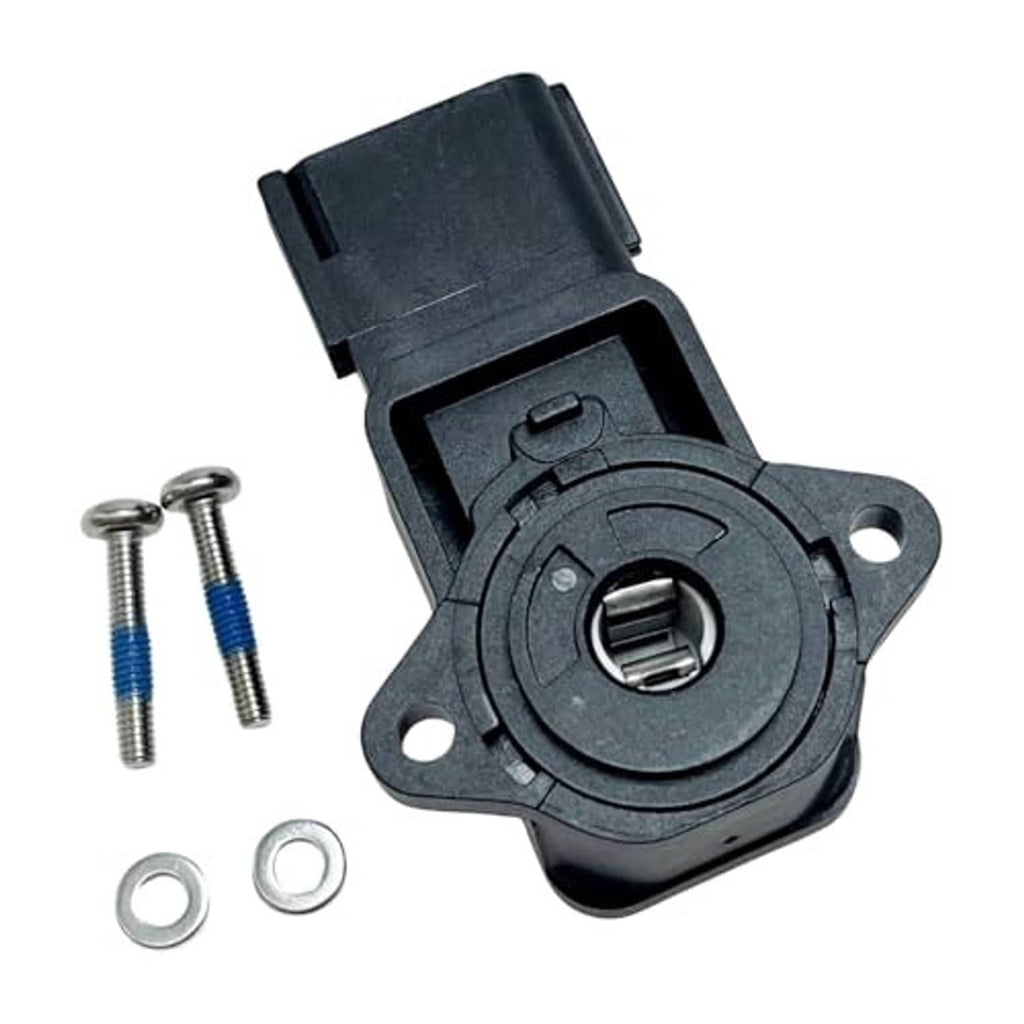 Throttle position sensor with round housing and electrical connector, black plastic
