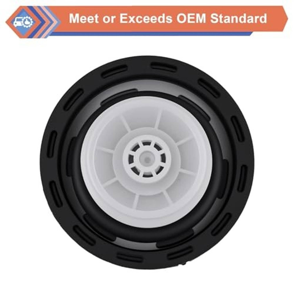 Locking fuel gas cap with underside view and circular seal gasket