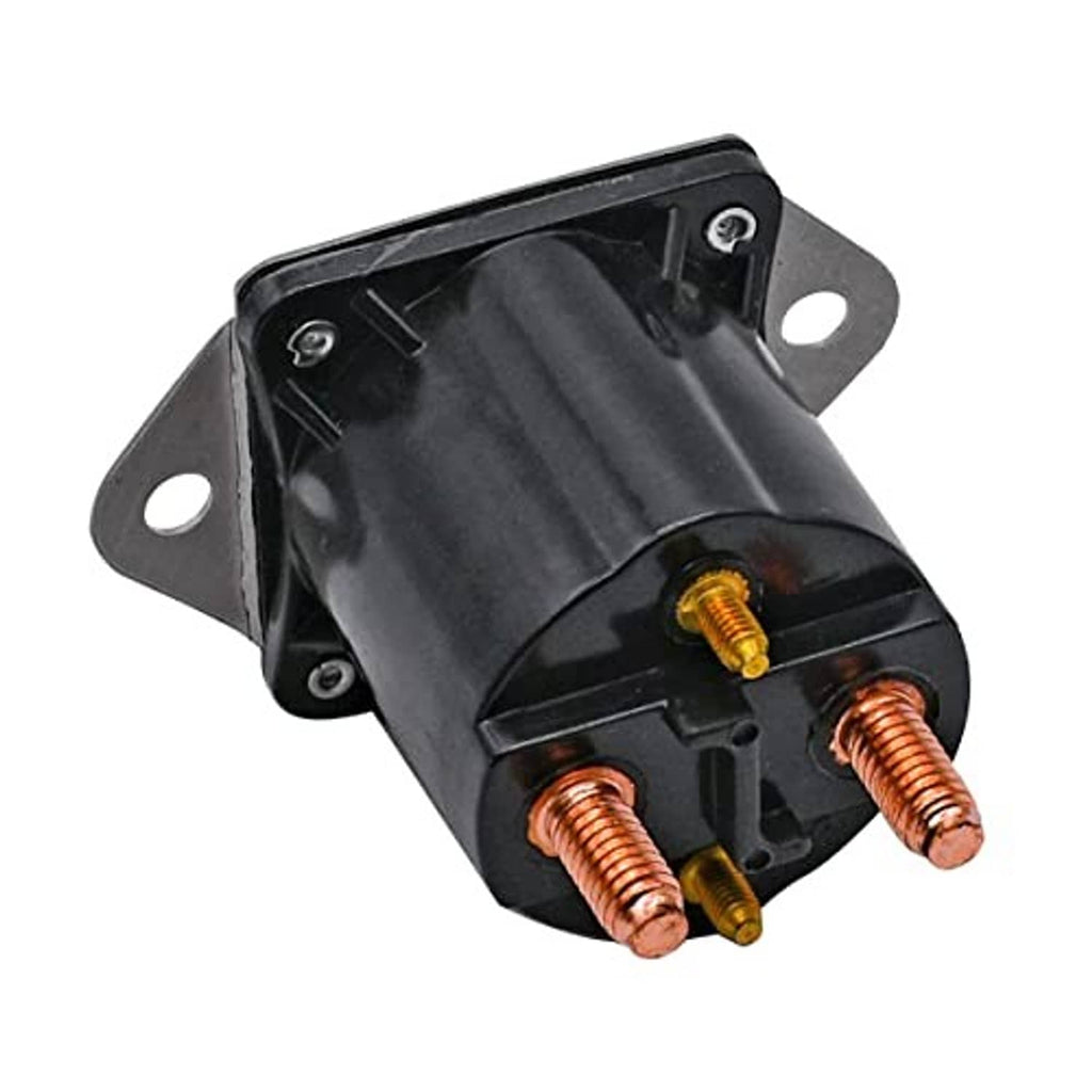 12V starter solenoid with side terminals and metal mounting plate