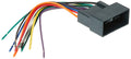 Car wiring harness adapter with multicolor wires and black connector plug
