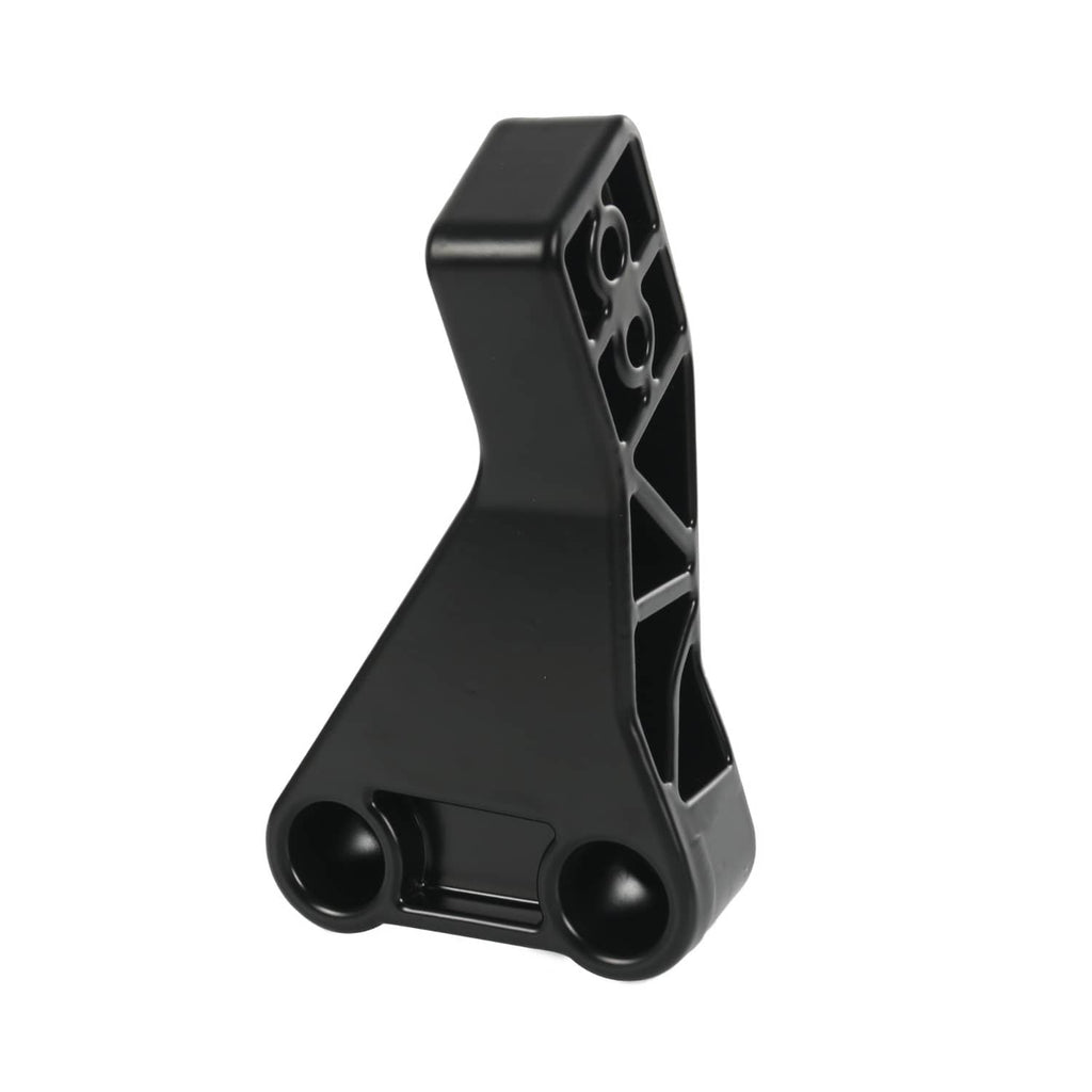 Black rear tailgate step mounting bracket with textured foot and pivot holes