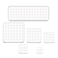 Clear acrylic stamp blocks set with grid lines, assorted rectangular sizes