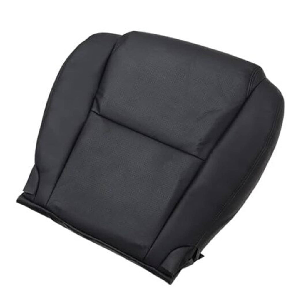 Black perforated front driver-side seat bottom replacement cover with stitched panels