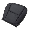 Black perforated front driver-side seat bottom replacement cover with stitched panels