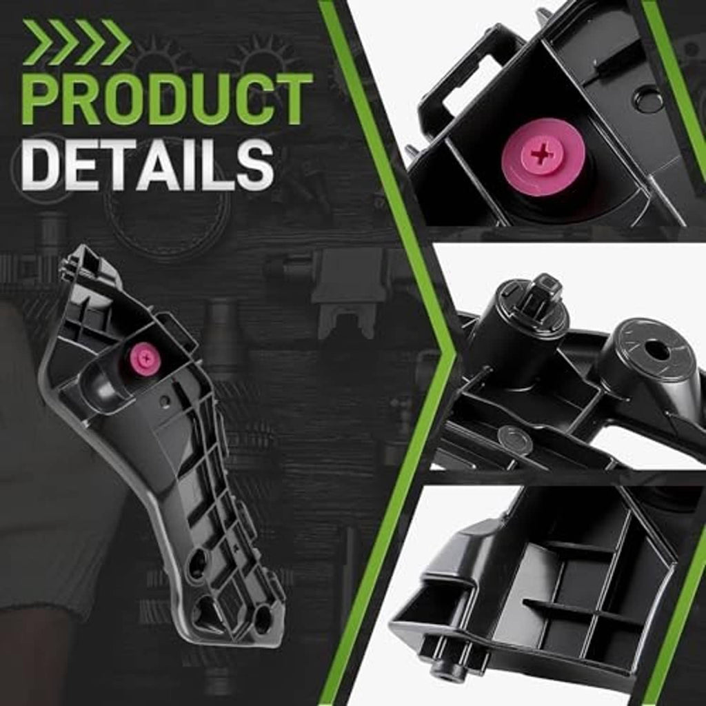 Black bumper bracket with pink fastener and internal support ribs