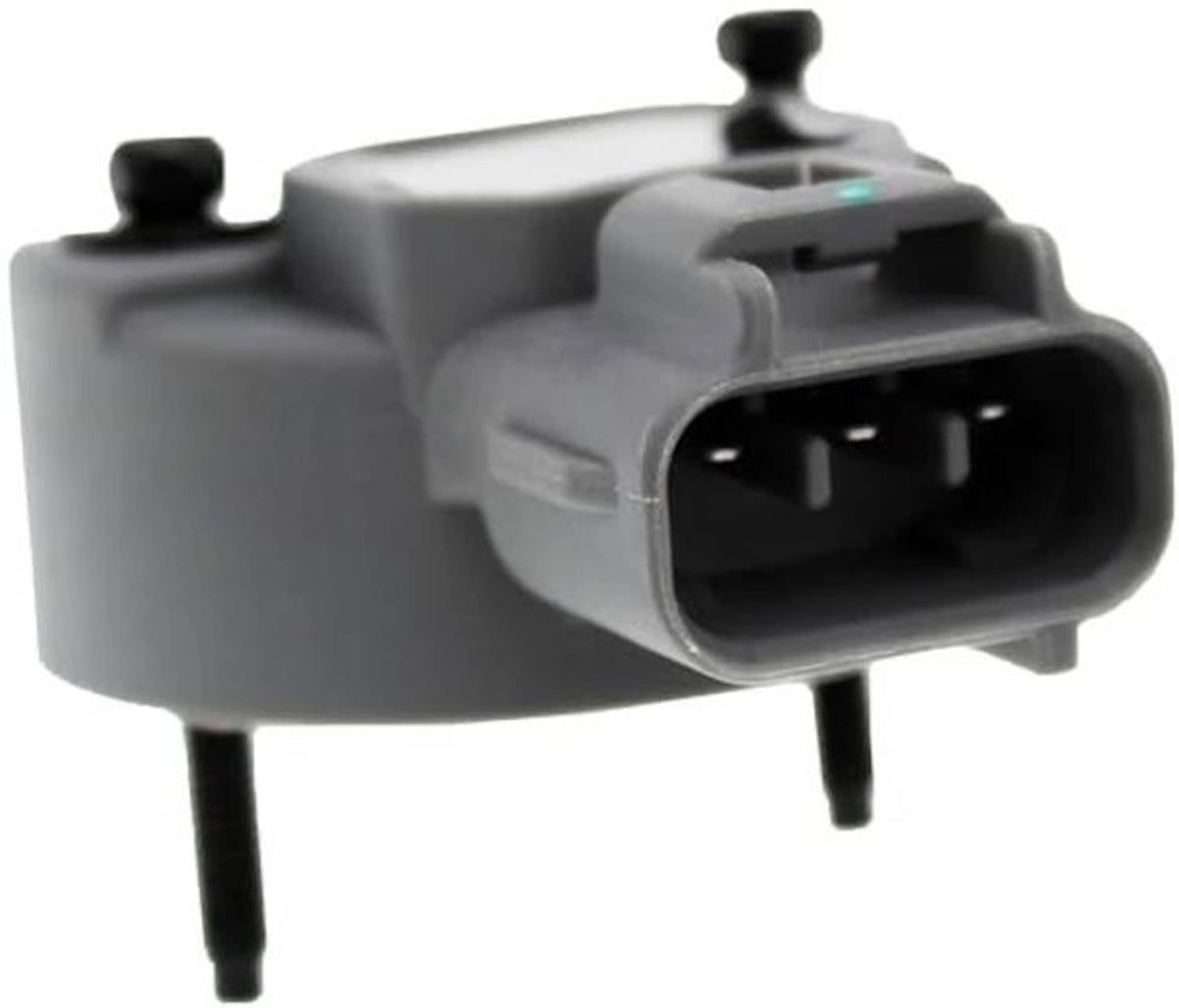 Engine camshaft position sensor side view with multi-pin connector and two mounting pegs