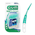 GUM Soft-Picks Advanced dental picks pack with 60 teal ribbed cleaning tips and case