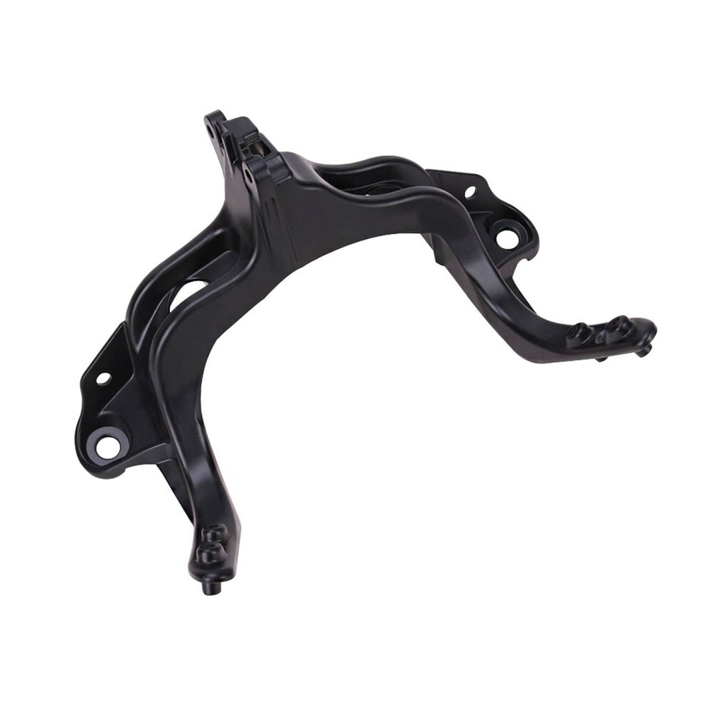 Black headlight mounting bracket frame with bolt holes for motorcycle installation