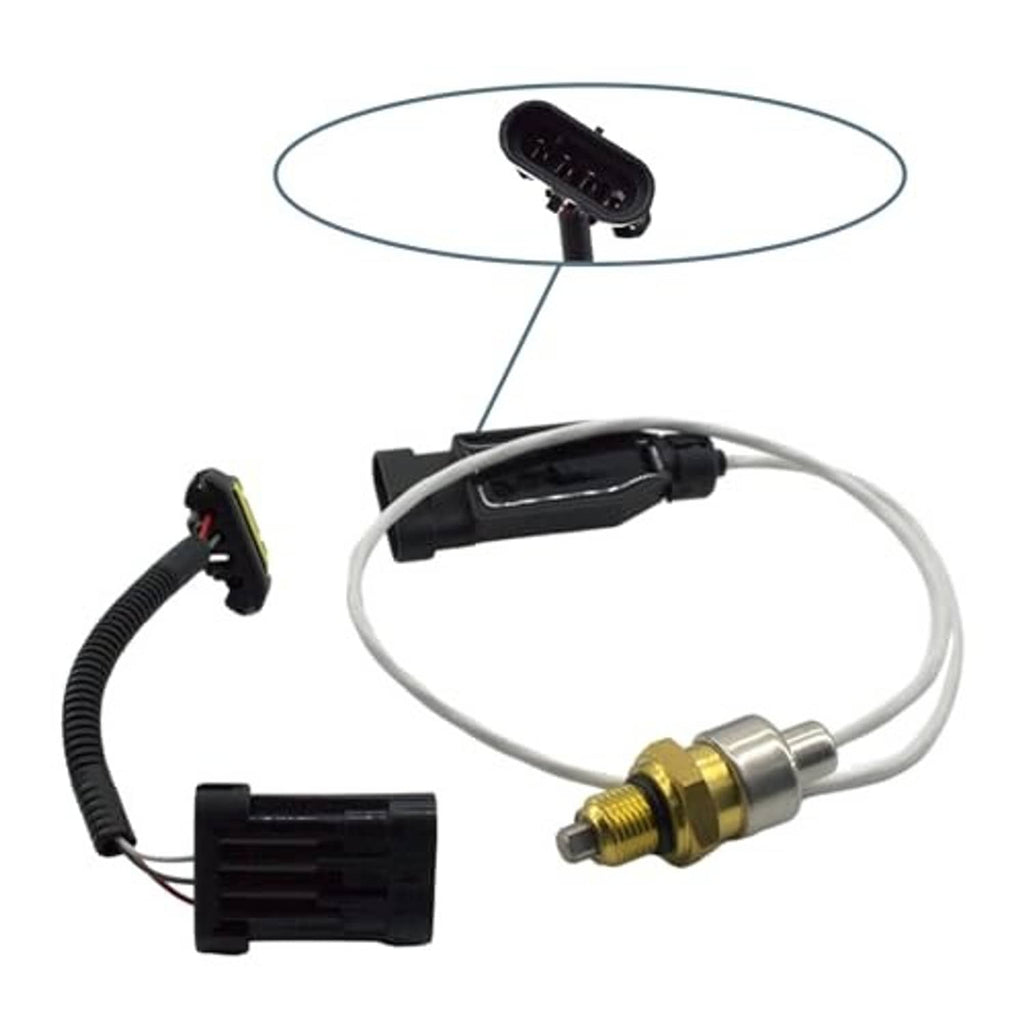 Turbo vane position sensor kit with sensor body, connector housing, and cable leads