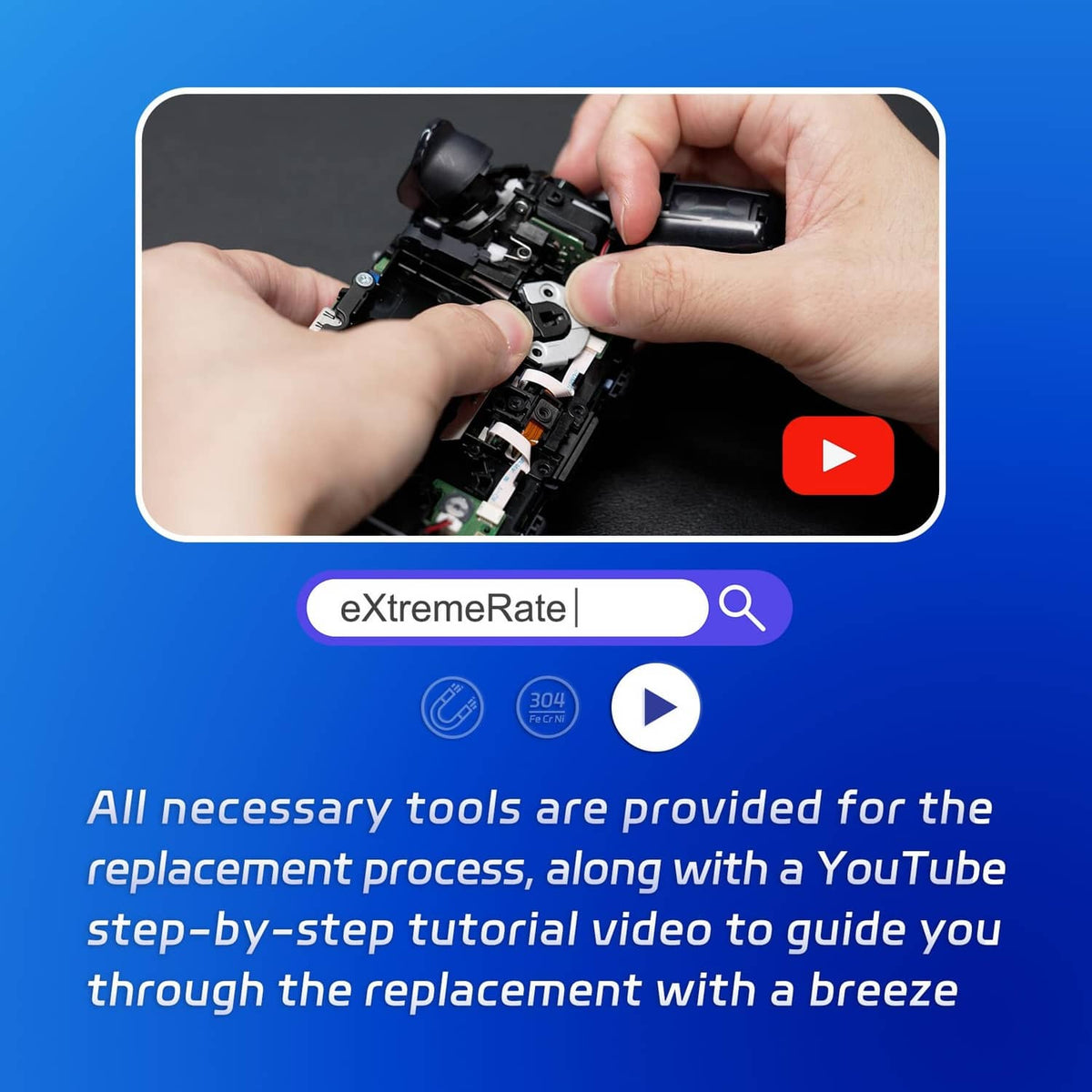 Hands installing PS5 Edge back paddle replacement module with included tools on controller