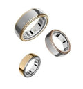 3-pack of metal ring covers with open cutouts, gold and silver tones.