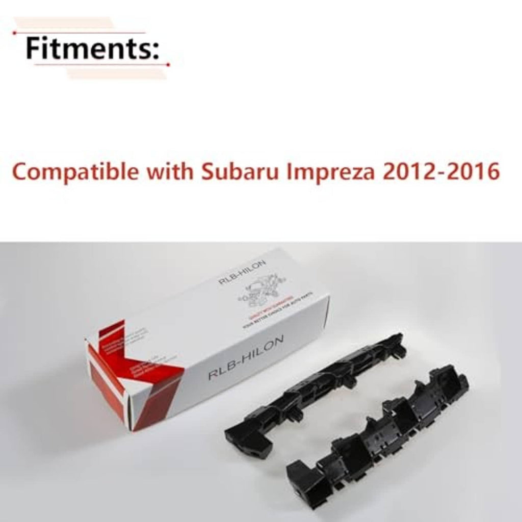 Front bumper bracket pair, black plastic mounting brackets