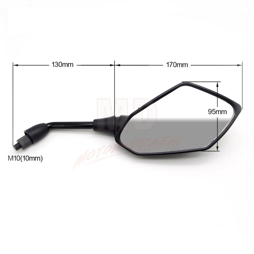 RivetOak New 7/8" 22mm Handle Bar Rear View Side Mirrors Fit For Motorcycle ATV Dirt Bike