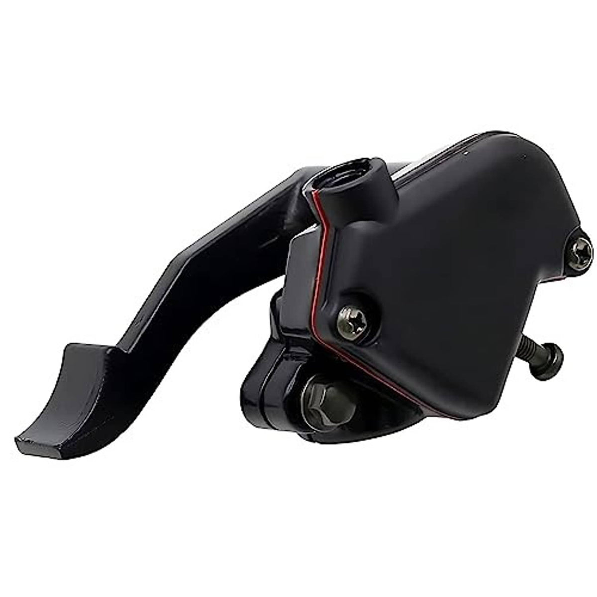Black thumb throttle lever with mounting screws and cable port