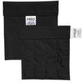 Black cooling wallet pouches, folded and flat, with FRIO Cooling Products label