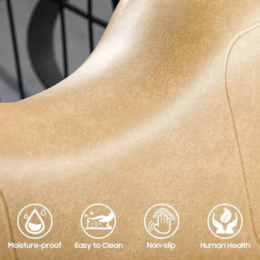 Tan textured PU leather-style golf cart seat cushion surface close-up